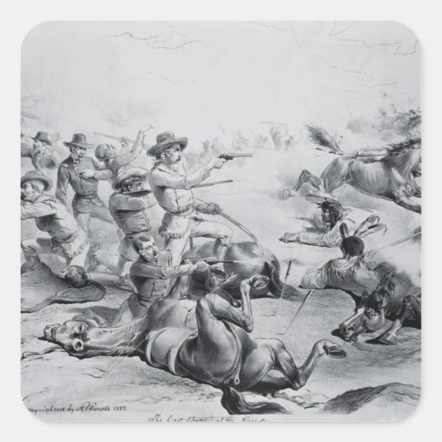 The Last Battle of General Custer Square Sticker (Front)