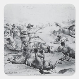 The Last Battle of General Custer Square Sticker