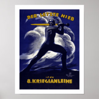The Last Blow is the 8th War Loan (white) Poster