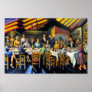 the last family dinner oil painting poster