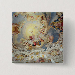 The Last Judgement, ceiling painting 15 Cm Square Badge