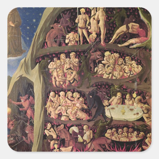 The Last Judgement, detail of Hell, c.1431 Square Sticker (Front)