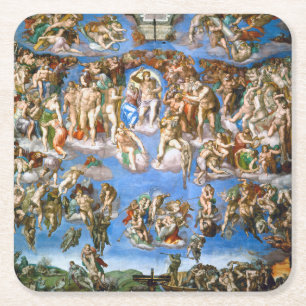 The Last Judgement, Michelangelo, 1536-1541 Square Paper Coaster