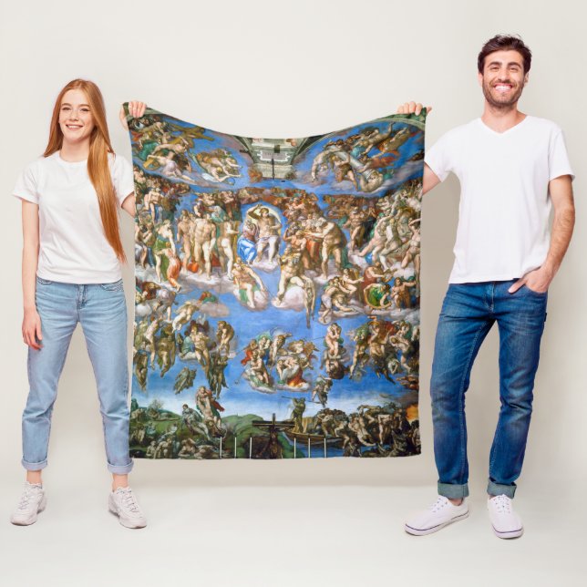 The Last Judgement, Michelangelo Fleece Blanket (In Situ)
