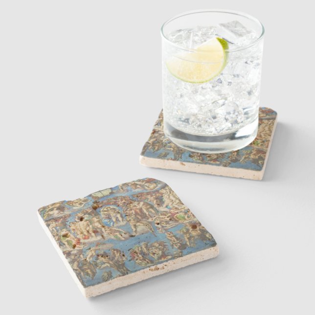 The Last Judgment - Michelangelo Buonarroti Stone Coaster (Side)
