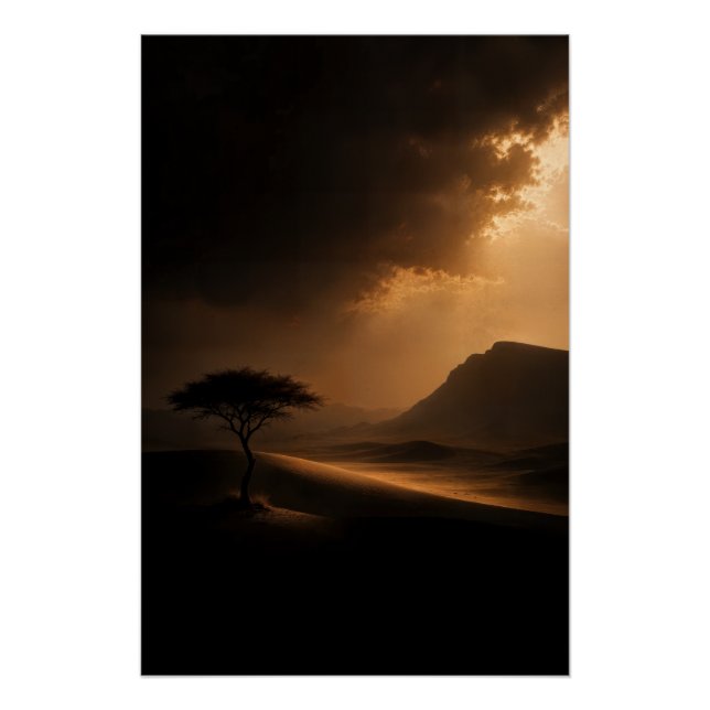 The Last Light Desert Landscape Poster (Front)