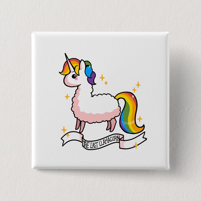 The Last Llamacorn 15 Cm Square Badge (Front)