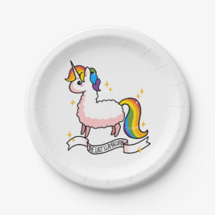 The Last Llamacorn Paper Plate