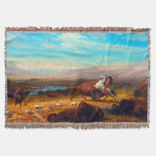 The Last of the Buffalo Albert Bierstadt 1888 Throw Blanket