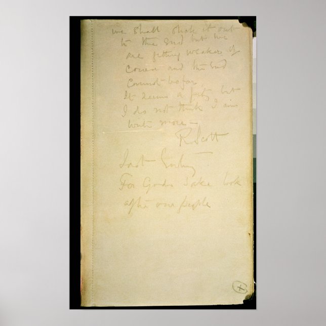 The last page of his diary, Antarctica Poster (Front)