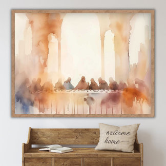 The Last Super, Christian Art, Bible Painting, Jes Poster