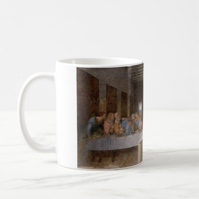 The Last Supper 1495 1498 by Leonardo da Vinci Coffee Mug (Left)