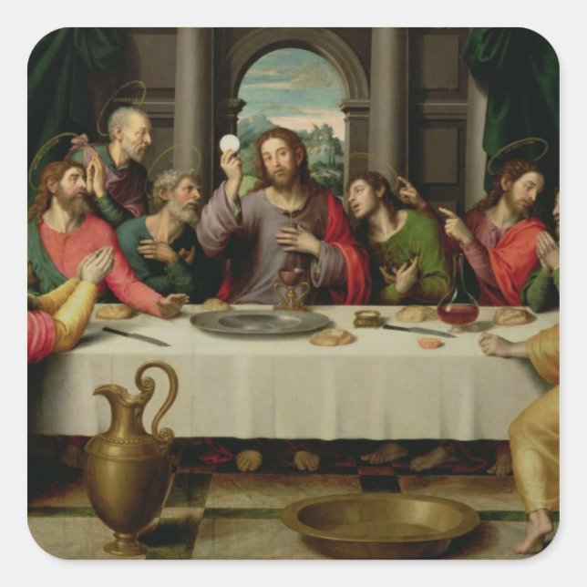 The Last Supper 5 Square Sticker (Front)