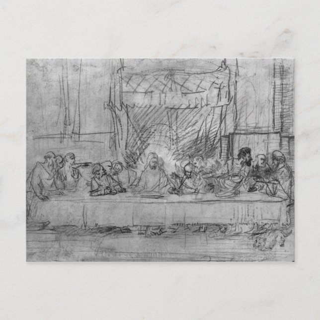 The Last Supper, after fresco by Leonardo da Postcard (Front)