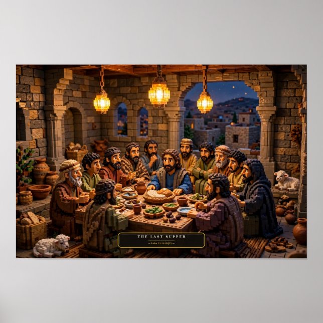 The Last Supper — Building Brick Art Poster (Front)