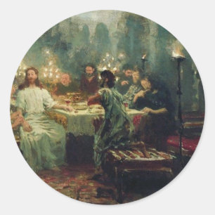 The Last Supper by Ilya Repin Classic Round Sticker