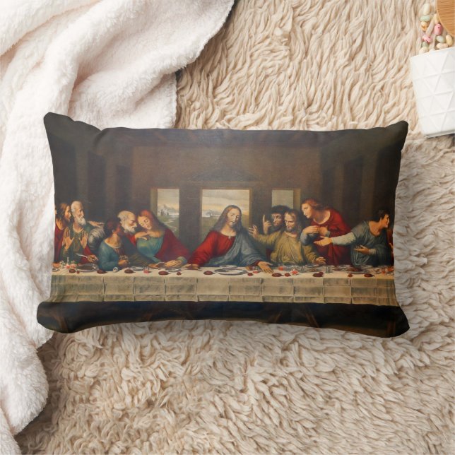The Last Supper by Leonardo da Vinci Lumbar Cushion (Blanket)