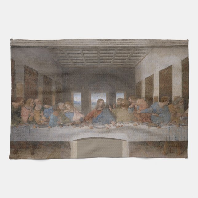 The Last Supper by Leonardo da Vinci Tea Towel (Horizontal)