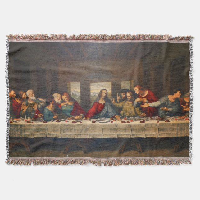 The Last Supper by Leonardo da Vinci Throw Blanket (Front)
