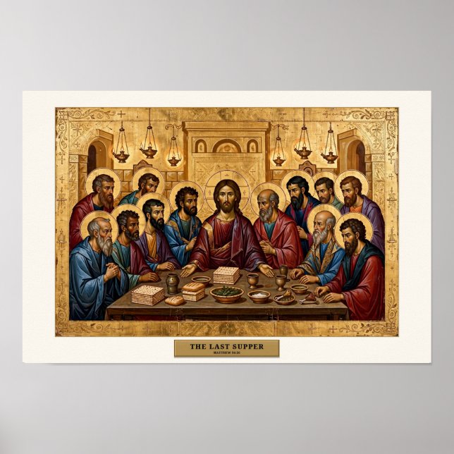 The Last Supper — Byzantine Icon Poster (Front)