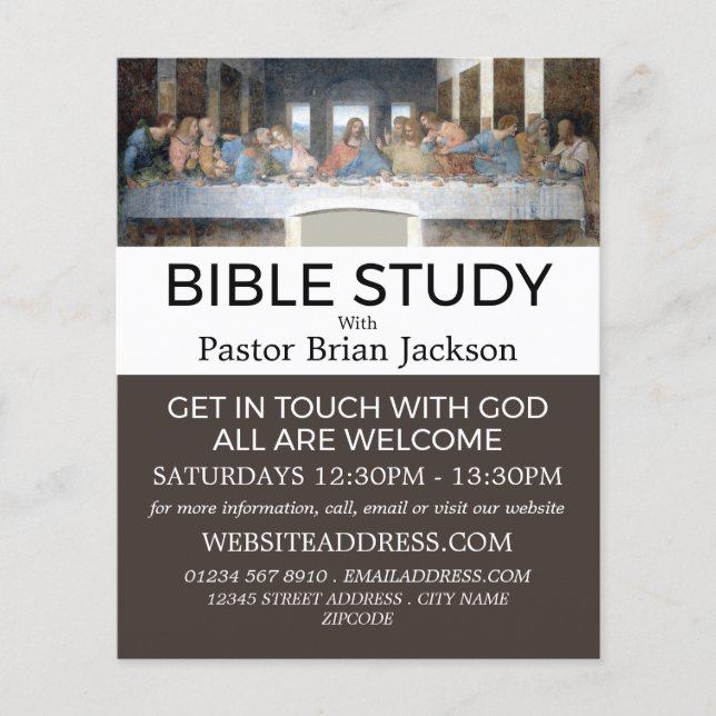 The Last Supper, Christian Bible Class Advert Flyer (Front)