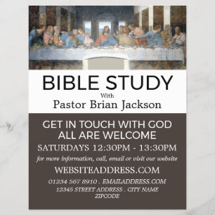 The Last Supper, Christian Bible Class Advert Flyer