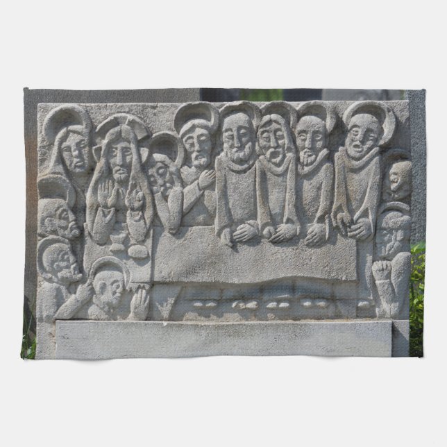The Last Supper Gravestone Tea Towel (Horizontal)