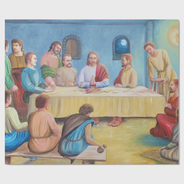 The Last Supper: Jesus and the Disciples Wrapping Paper (Flat)