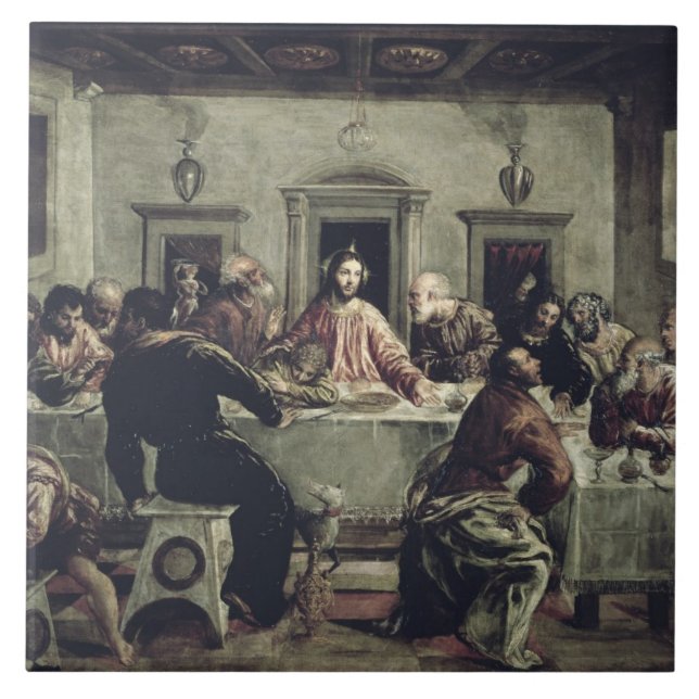 The Last Supper (oil on canvas) 2 Tile (Front)