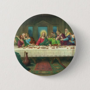 The Last Supper Originally by Leonardo da Vinci 6 Cm Round Badge