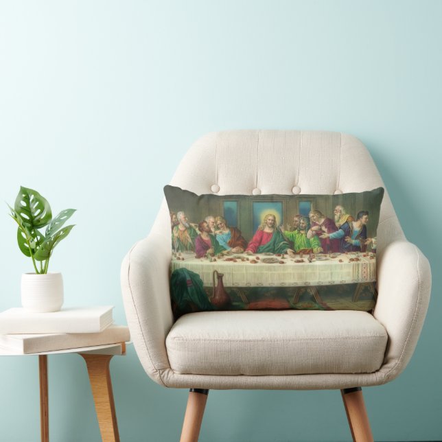 The Last Supper Originally by Leonardo da Vinci Lumbar Cushion (Chair)