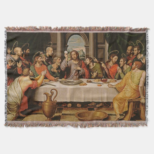 The Last Supper Tapestry Throw Blanket (Front)