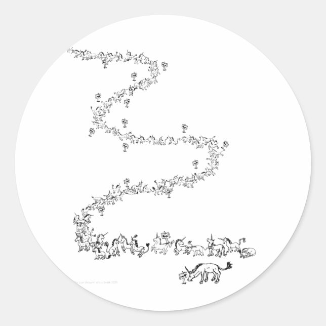 "The Last Unicorn" Classic Round Sticker (Front)