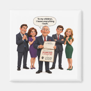 The Last Will Funny Family Cartoon Magnet