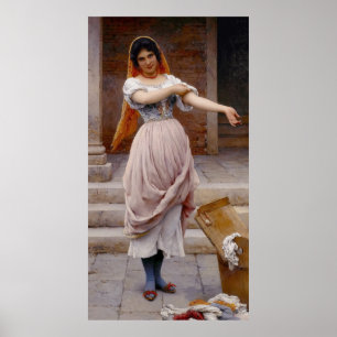 The Laundress by Eugen von Blaas Poster