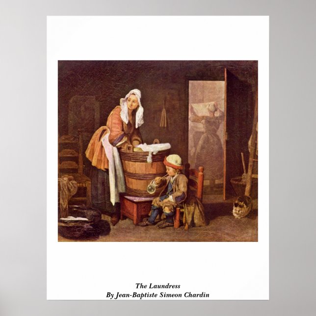 The Laundress By Jean-Baptiste Simeon Chardin Poster (Front)