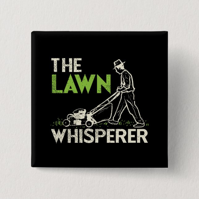 The Lawn Whisperer 15 Cm Square Badge (Front)