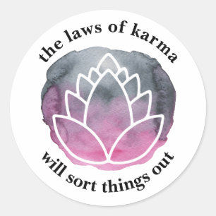 The Laws of Karma White Lotus Inspirational Classic Round Sticker