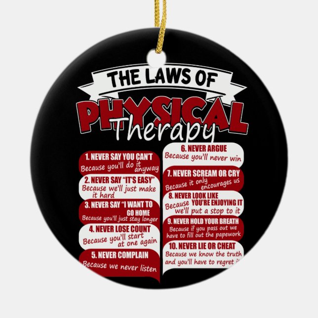 The Laws Of Physical Therapy Awesome Therapist Ceramic Tree Decoration (Front)
