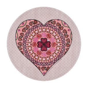 The Layers of the Heart Glass Cutting Board