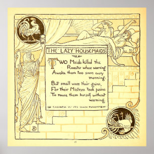 The Lazy Housemaids Walter Crane Poster