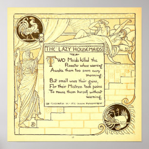 The Lazy Housemaids Walter Crane Small Poster