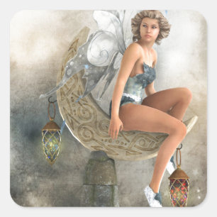 The Lazy Moon Fairy Square Sticker