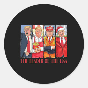 The Leader Of The Usa Trump 2024 Inauguration Day Classic Round Sticker