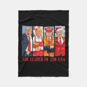 The Leader Of The Usa Trump 2024 Inauguration Day  Fleece Blanket