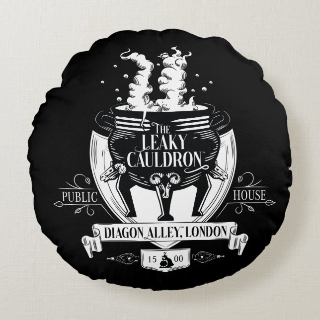 THE LEAKY CAULDRON™ Shop Graphic Round Cushion (Front)