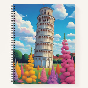 The Leaning Tower of Pisa in Spring Notebook