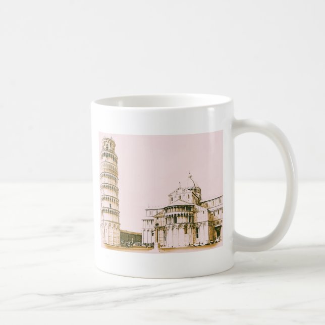 The Leaning Tower of Pisa, vintage, mug (Right)