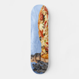 The Leaning Tower of Pizza (Pisa) Skateboard
