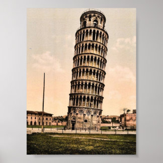 The Leaning Tower, Pisa, Italy classic Photochrom Poster